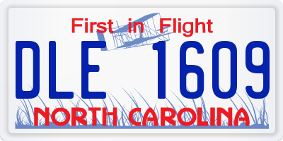 NC license plate DLE1609
