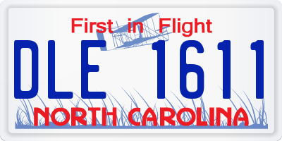 NC license plate DLE1611