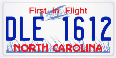 NC license plate DLE1612