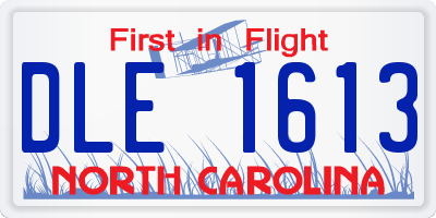 NC license plate DLE1613