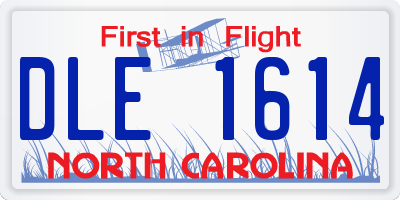 NC license plate DLE1614
