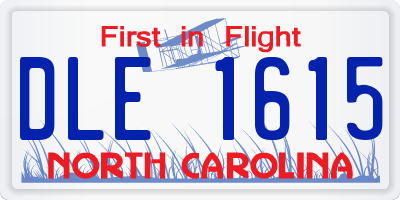 NC license plate DLE1615