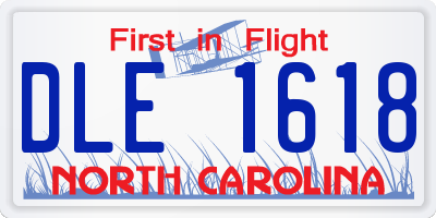 NC license plate DLE1618