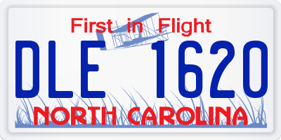 NC license plate DLE1620