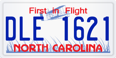 NC license plate DLE1621