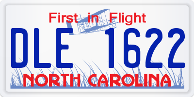 NC license plate DLE1622