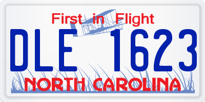 NC license plate DLE1623