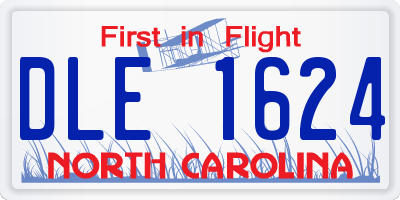 NC license plate DLE1624