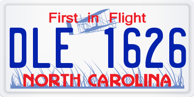 NC license plate DLE1626