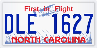 NC license plate DLE1627