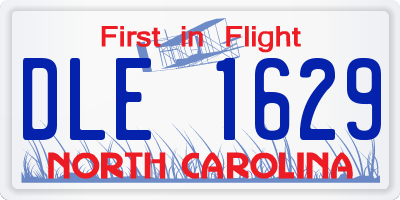 NC license plate DLE1629