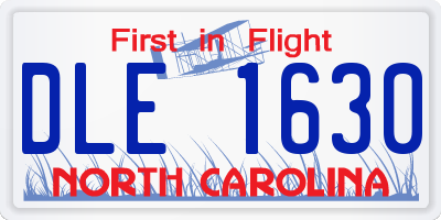 NC license plate DLE1630
