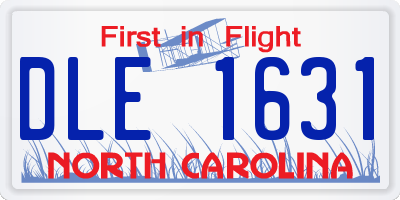 NC license plate DLE1631