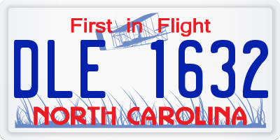 NC license plate DLE1632