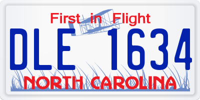 NC license plate DLE1634