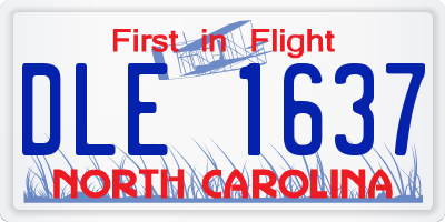 NC license plate DLE1637