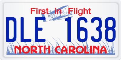 NC license plate DLE1638