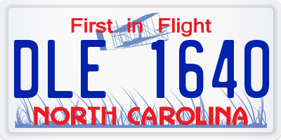 NC license plate DLE1640