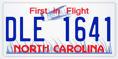 NC license plate DLE1641
