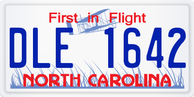 NC license plate DLE1642