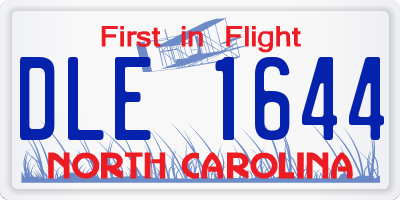 NC license plate DLE1644