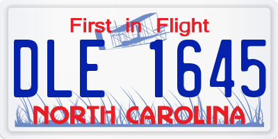 NC license plate DLE1645