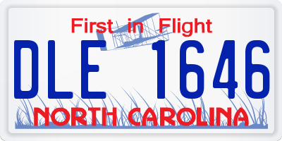 NC license plate DLE1646