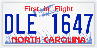 NC license plate DLE1647