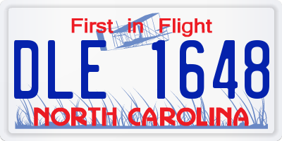 NC license plate DLE1648