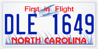 NC license plate DLE1649