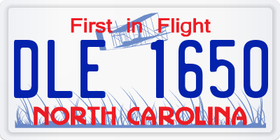 NC license plate DLE1650