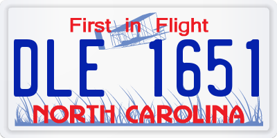 NC license plate DLE1651