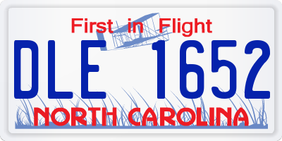 NC license plate DLE1652