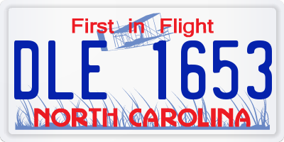 NC license plate DLE1653