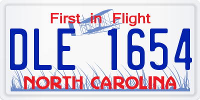 NC license plate DLE1654