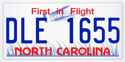 NC license plate DLE1655