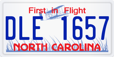 NC license plate DLE1657