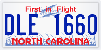 NC license plate DLE1660