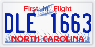 NC license plate DLE1663