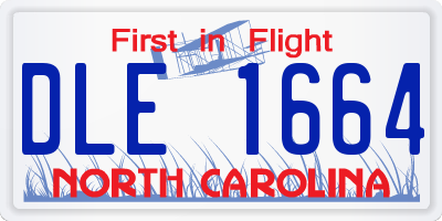 NC license plate DLE1664