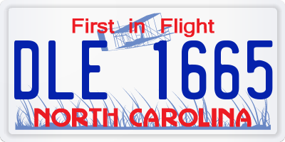 NC license plate DLE1665