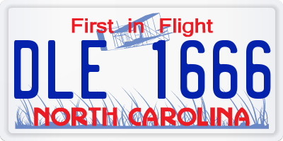 NC license plate DLE1666