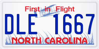 NC license plate DLE1667