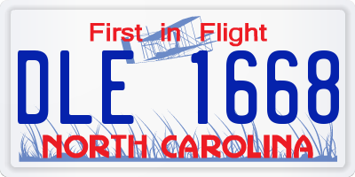 NC license plate DLE1668