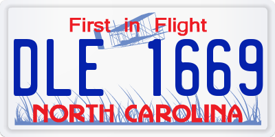 NC license plate DLE1669