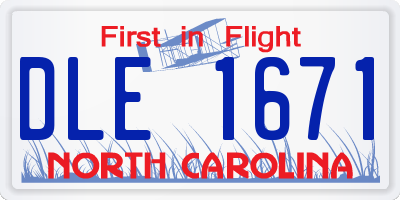 NC license plate DLE1671