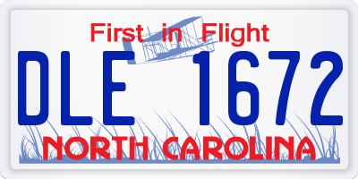NC license plate DLE1672