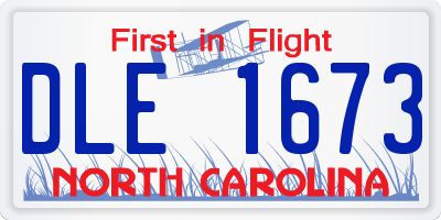 NC license plate DLE1673