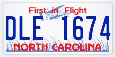 NC license plate DLE1674