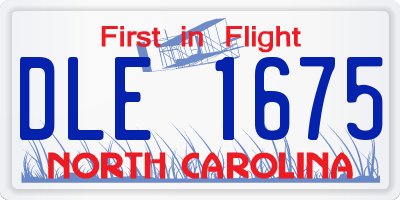 NC license plate DLE1675
